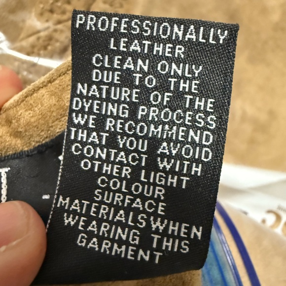 INC 100% Leather Suede Tan Flat Front Straight Leg Stitch Detail Pants WMs 2 EUC - Picture 8 of 11